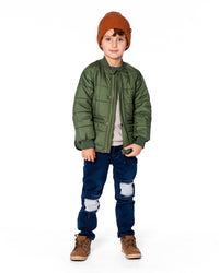 Quilted Mid-Season Jacket Khaki - H20W61_309