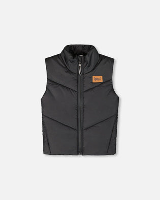 Quilted Mid-Season Sleeveless Vest Black - H20W63_999