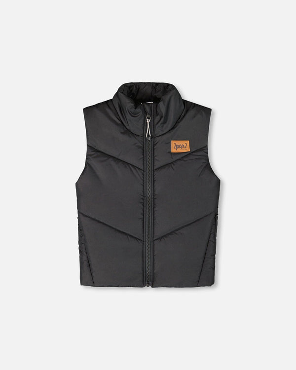 Quilted Mid-Season Sleeveless Vest Black - H20W63_999