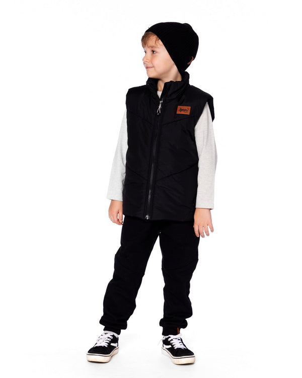 Quilted Mid-Season Sleeveless Vest Black - H20W63_999