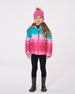 Quilted Mid-Season Jacket Green And Pink Gradient - H20W64_035