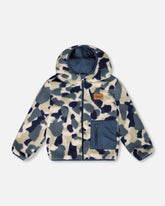 Veste réversible de mi-saison bleu marine