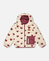 Veste réversible de mi-saison mauve prune