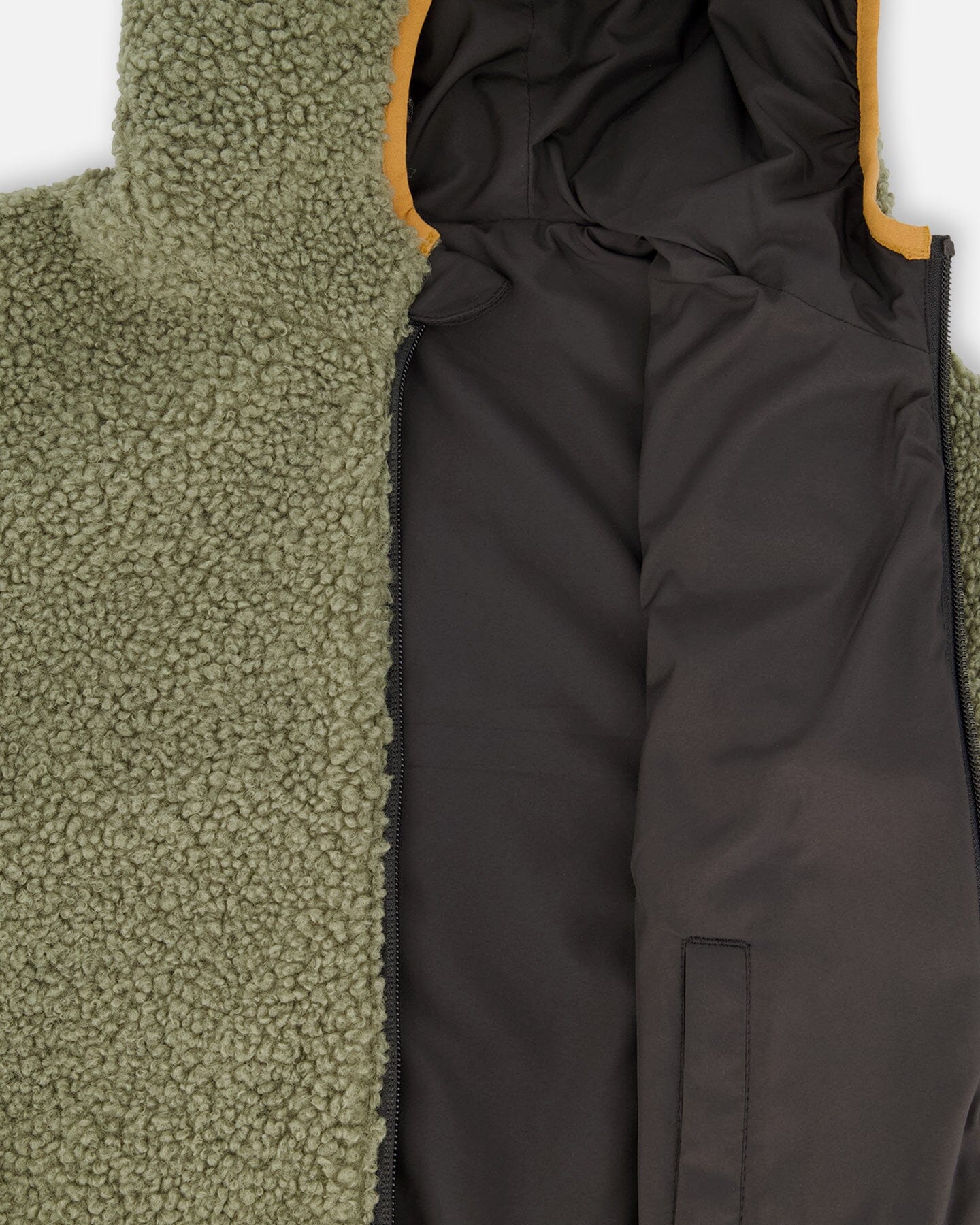 Reversible Mid-Season Sherpa Jacket Khaki - H20W65_999