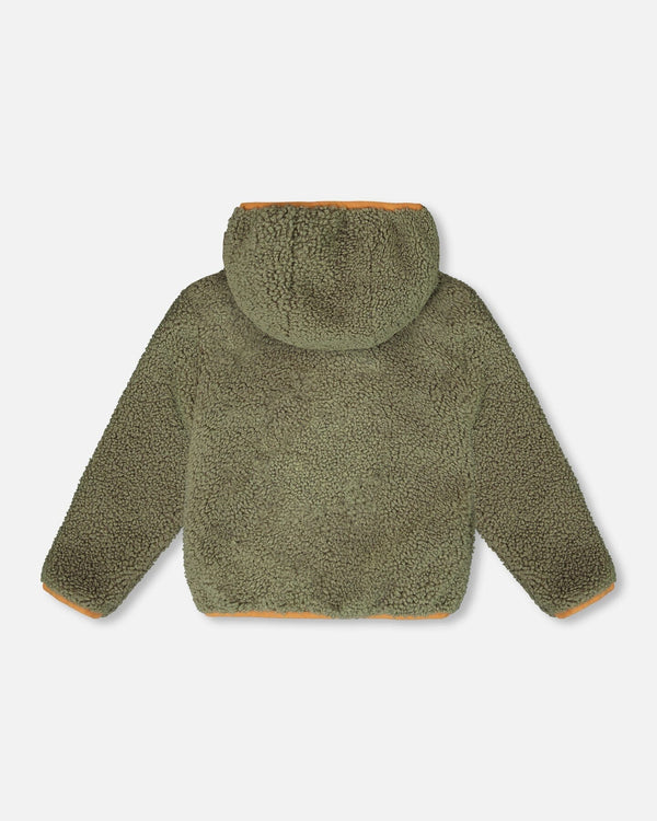 Reversible Mid-Season Sherpa Jacket Khaki - H20W65_999
