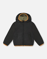 Reversible Mid-Season Sherpa Jacket Khaki - H20W65_999