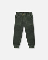 Pantalon de jogging en velours côtelé extensible sauge