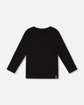 T-shirt à poche en jersey de coton biologique noir