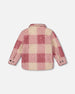 Zipped Plaid Overshirt Off-White And Pink - H20YG18_000
