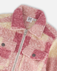 Zipped Plaid Overshirt Off-White And Pink - H20YG18_000