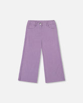 Pantalon en velours côtelé à jambes larges lavande
