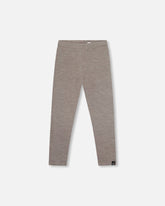 Legging côtelé doux gris chiné