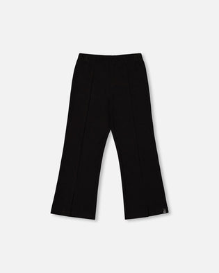 Ribbed Leggings Bootleg With Slit Black - H20YG61_999