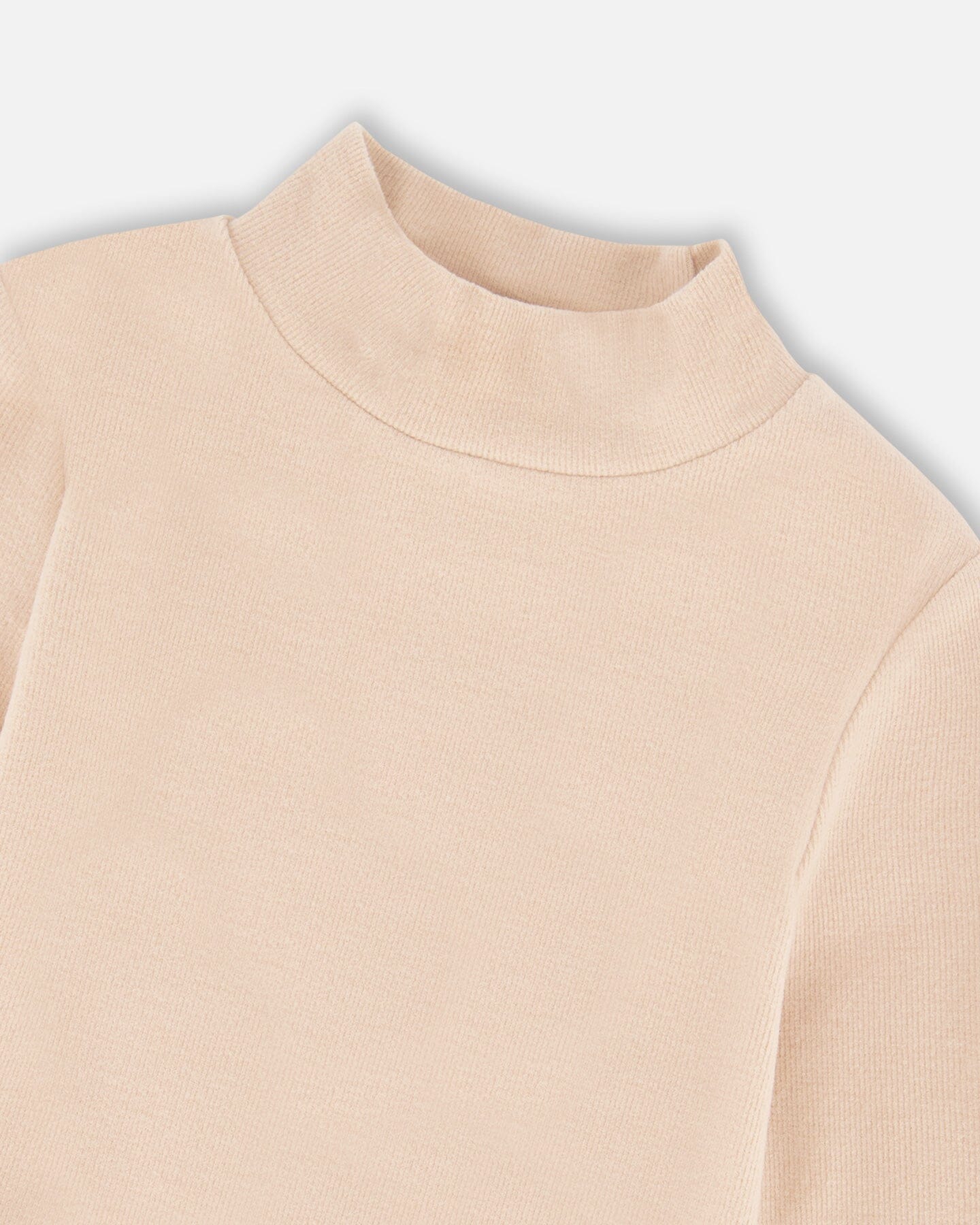 Super Soft Ribbed Mock Neck Top Light Caramel - H20YG71_116