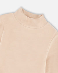 Super Soft Ribbed Mock Neck Top Light Caramel - H20YG71_116