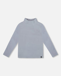 Super Soft Ribbed Mock Neck Top Blue Gray - H20YG71_455