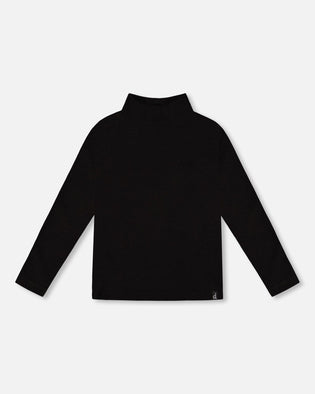 Super Soft Ribbed Mock Neck Top Black - H20YG71_999