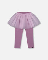 Legging avec jupe en tulle violet grisé