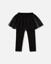 Leggings With Tulle Skirt Black - H20YG81_999