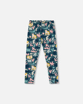 Legging en jersey extensible vert imprimé chats