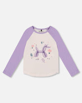 T-shirt en jersey à manches raglan Lavande