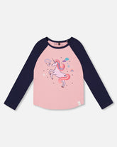T-shirt en jersey à manches raglan vieux rose