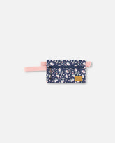 Trousse à crayons double marine imprimé fleurs