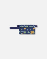 Trousse à crayons double marine imprimé animaux