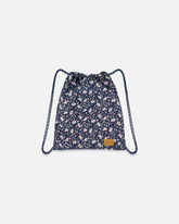 Sac à cordon marine imprimé fleurs