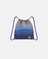 Sac à cordon dégradé bleu et beige