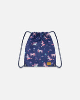 Sac à cordon marine imprimé licornes