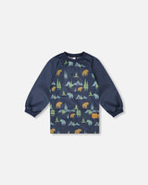 Tablier scolaire marine imprimé animaux
