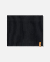 Cache-cou en tricot mi-saison noir