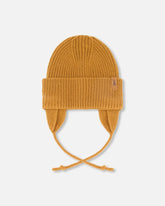 Bonnet en tricot de mi-saison brun pacane pour bébé