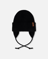 Bonnet en tricot de mi-saison noir pour bébé