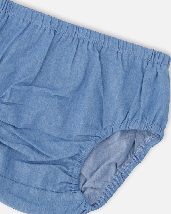 Light Blue Chambray Dress And Bloomer Set Light Blue - H30B10_01250