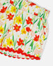Viscose Shorts White Daffodil Print - H30H27_3H123