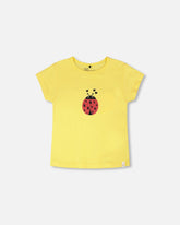 T-shirt en jersey de coton biologique jaune
