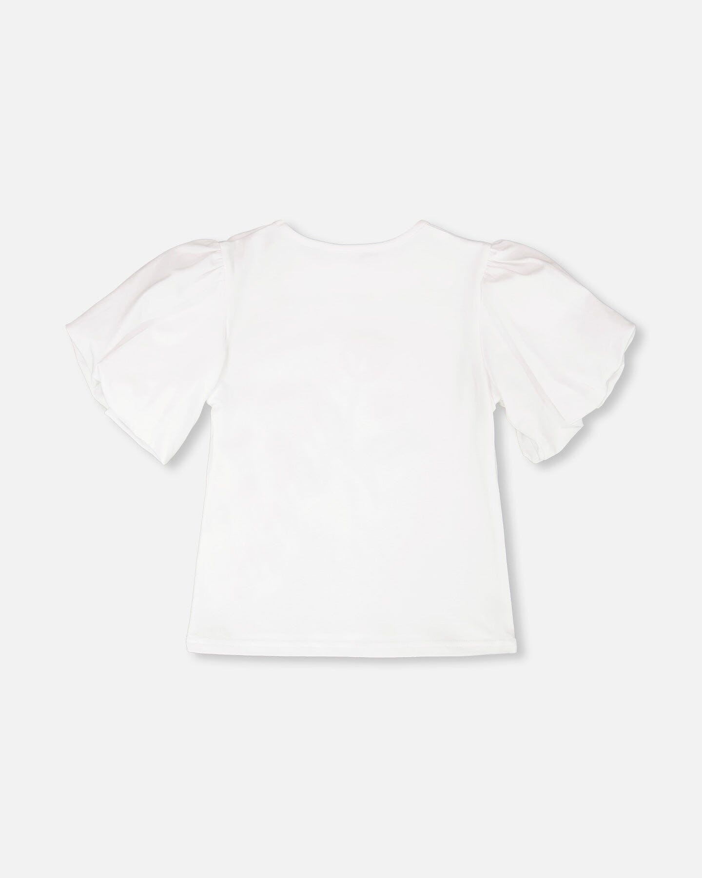 Organic Cotton Jersey Top White With Embroidery - H30H71_01000