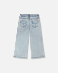 Wide Leg Light Blue Denim Jeans - H30I20_01250