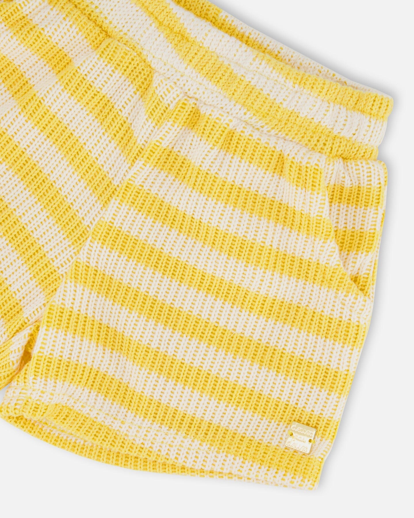 Striped Shorts Yellow And White - H30I27_3H138