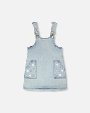 Light Blue Denim Overall Dress - H30I41_01250