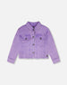 Mauve Denim Jacket With Embroidery - H30M50_05130