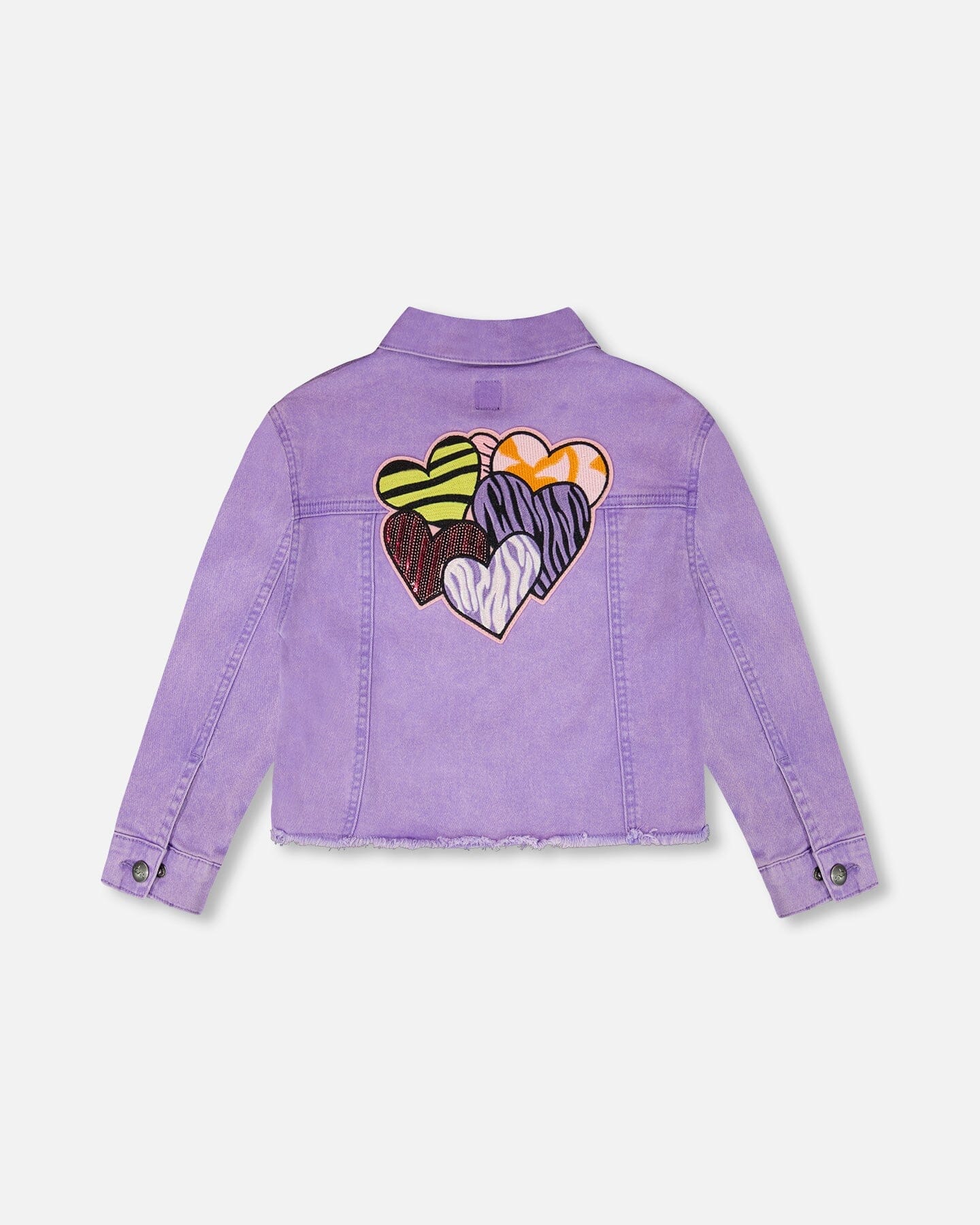 Mauve Denim Jacket With Embroidery - H30M50_05130