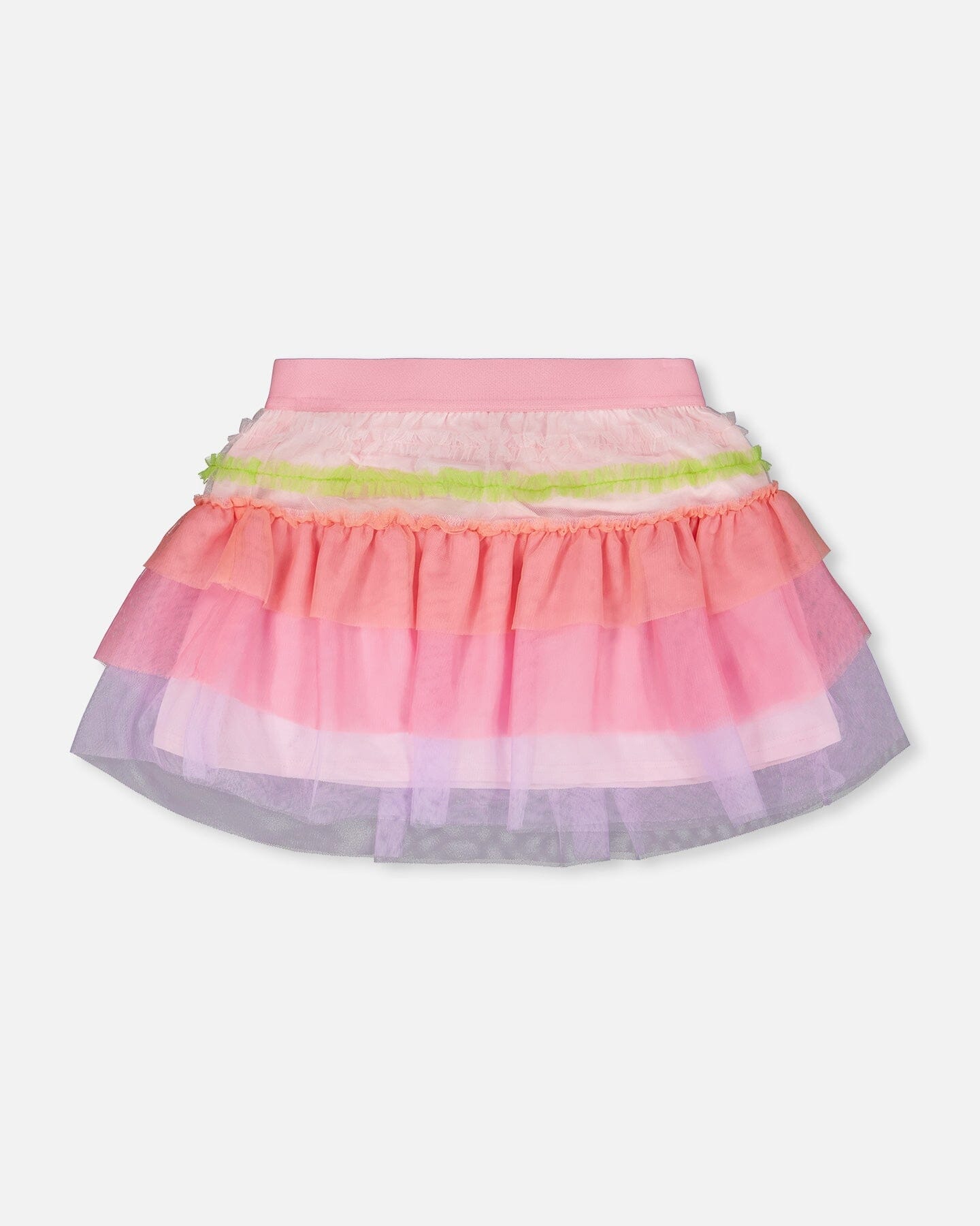 Mesh Skirt With Multicolor Frills - H30M80_3H173