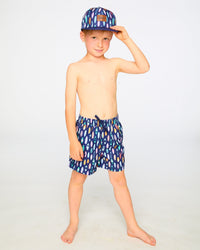 Boardshorts Blue Surfboard Print - H30OB08_3H164