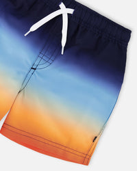 Swim Trunks Blue And Orange Gradient - H30OB31_3H159