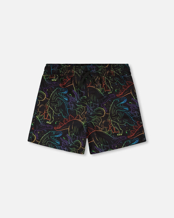 Swim Trunks Black Dinosaur Print - H30OB32_3H162