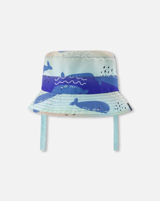 Recycled Polyester Beach Hat Blue Whale Print - H30OBC_3H156