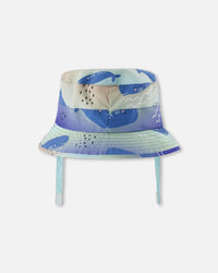 Recycled Polyester Beach Hat Blue Whale Print - H30OBC_3H156